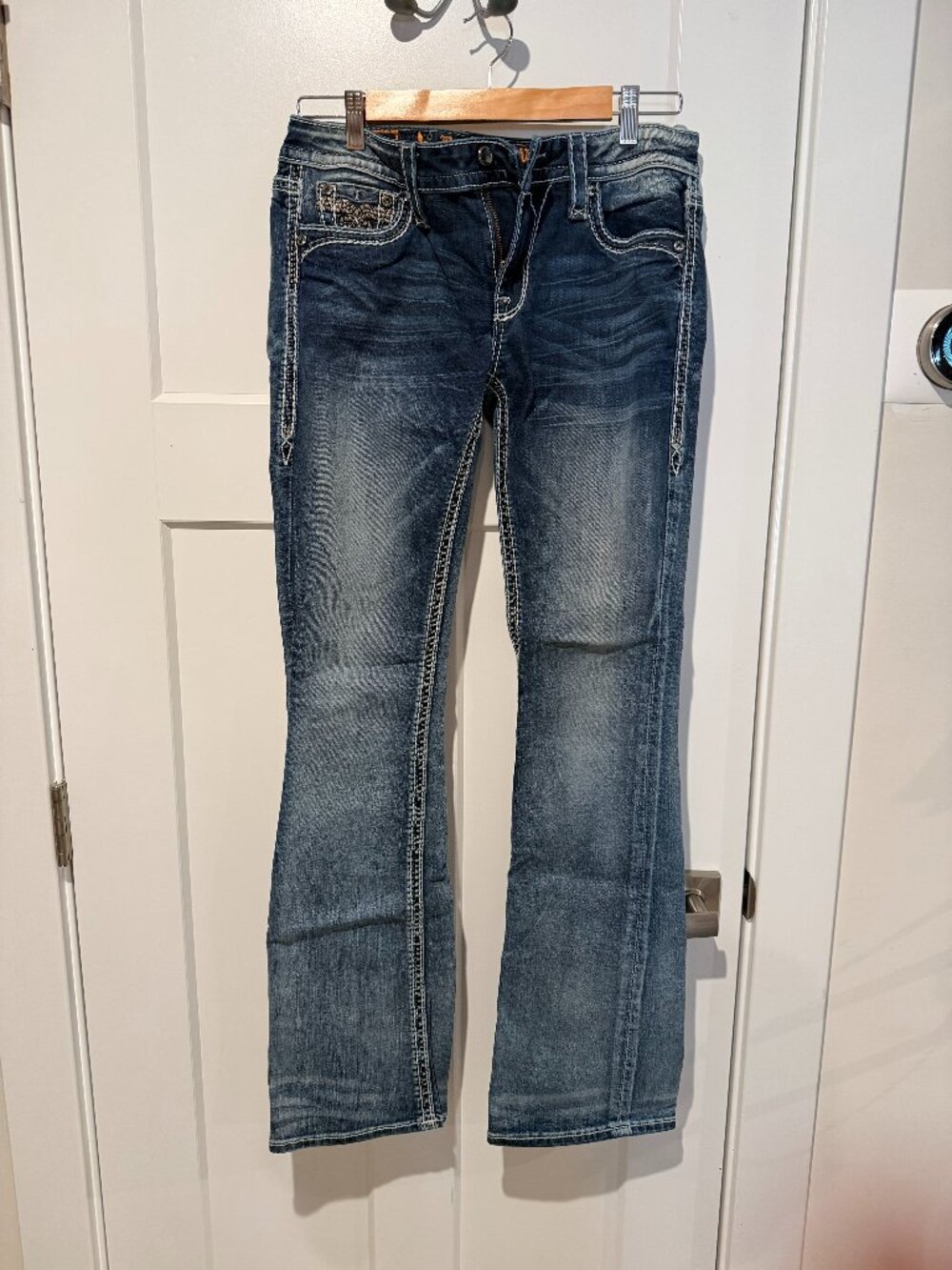 Rock Revival Nancy Mid Rise Bootcut Jeans Size 28 - Excellent